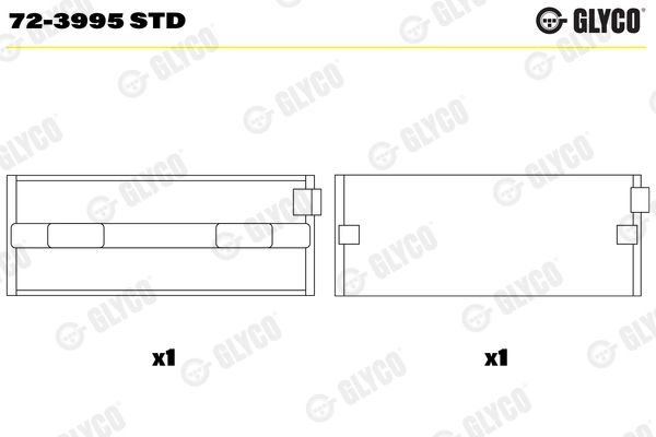 Подшипник коленвала GLYCO 72-3995 STD