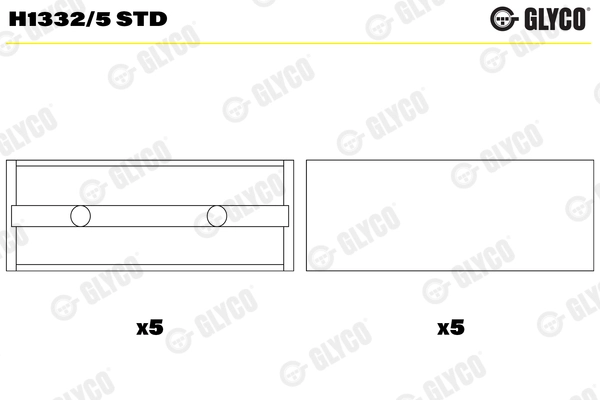 Подшипник коленвала GLYCO H1332/5 STD