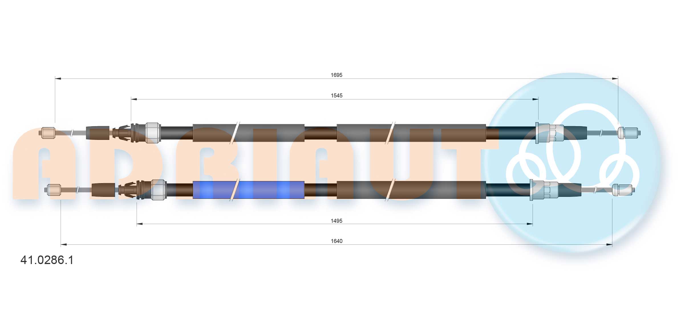 Трос стояночного тормоза ADRIAUTO 41.0286.1