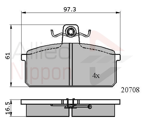 Колодки тормозные ALLIED NIPPON ADB0204