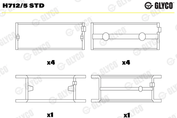 Подшипник коленвала GLYCO H712/5 STD