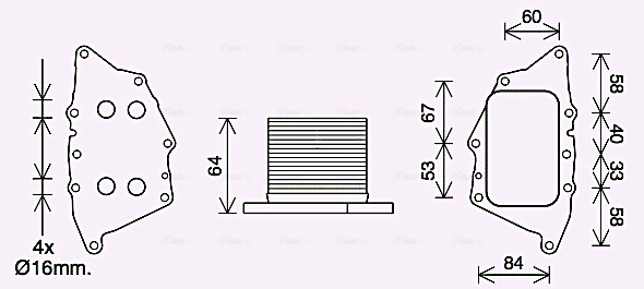 Масляный радиатор двигательное масло AVA QUALITY COOLING BW3572