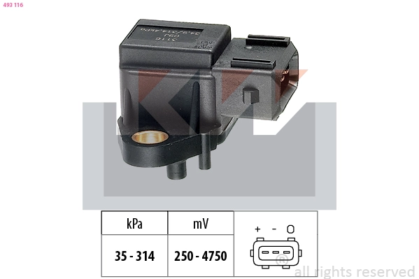 Датчик давления воздуха высотного корректор made in italy - equivalent KW 493116