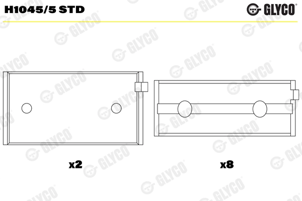 Подшипник коленвала GLYCO H1045/5 STD