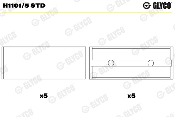 Подшипник коленвала GLYCO H1101/5 STD