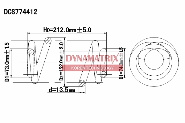 Пружина подвески DYNAMATRIX-KOREA DCS774412