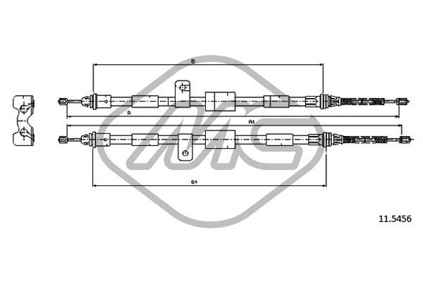 Трос стояночного тормоза METALCAUCHO 81823