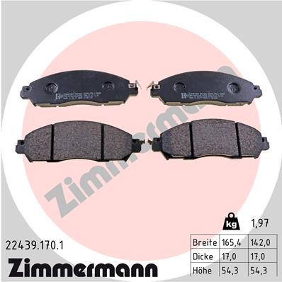 Комплект тормозных колодок дискового тормоза ZIMMERMANN 22439.170.1