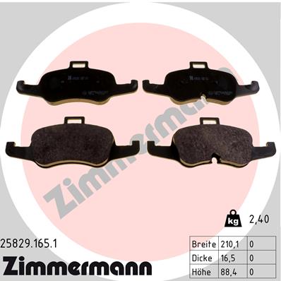 Klocki hamulc. audi tt 14- przod ZIMMERMANN 25829.165.1