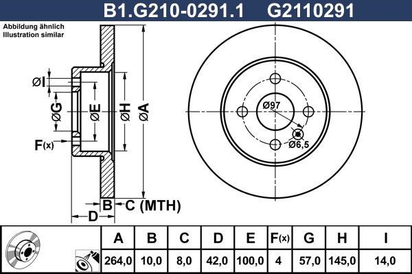 Тормозной диск GALFER B1-G210-0291-1