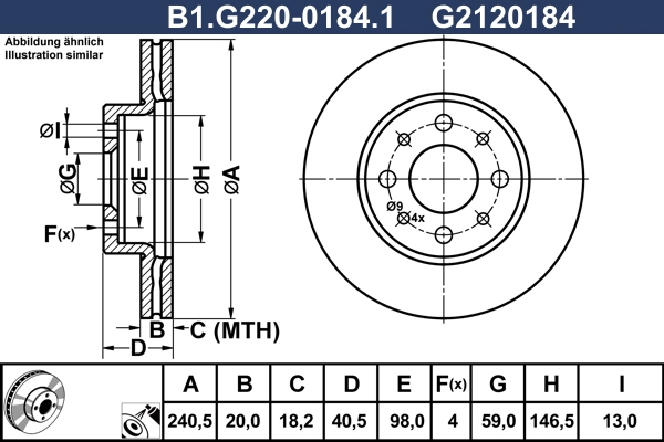 Тормозной диск GALFER B1-G220-0184-1