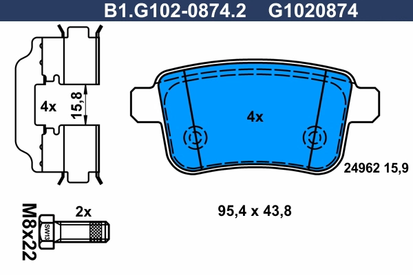 Тормозные колодки GALFER B1-G102-0874-2