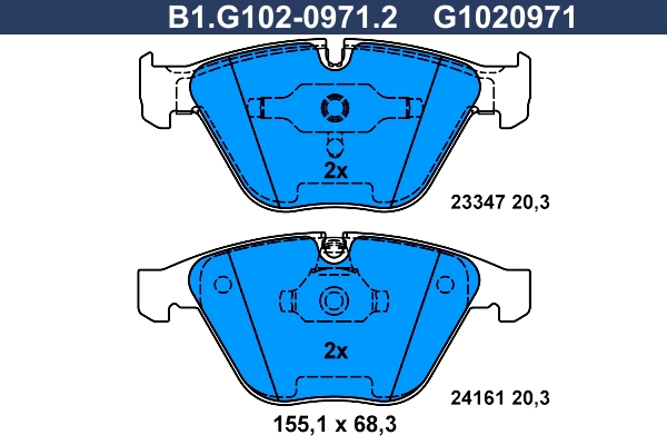 Тормозные колодки GALFER B1-G102-0971-2