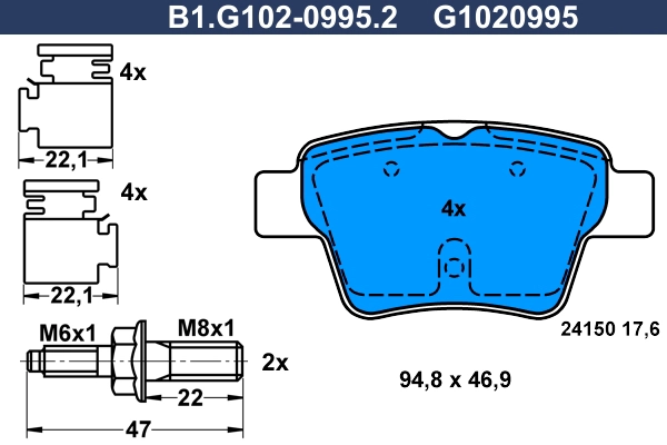 Тормозные колодки GALFER B1-G102-0995-2