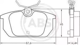 Комплект тормозных колодок дискового тормоза A.B.S. 36188