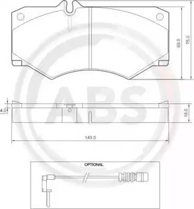 Комплект тормозных колодок дискового тормоза A.B.S. 36490