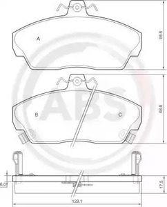 Комплект тормозных колодок дискового тормоза A.B.S. 36746