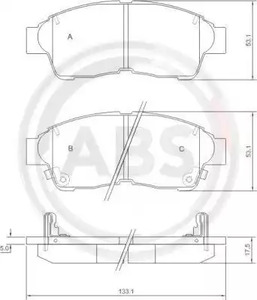 Комплект тормозных колодок дискового тормоза A.B.S. 36777