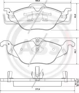Комплект тормозных колодок дискового тормоза A.B.S. 37065