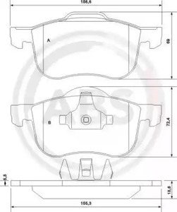 Комплект тормозных колодок дисковый тормоз A.B.S. 37097