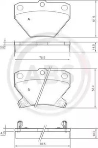 Комплект тормозных колодок дискового тормоза A.B.S. 37136
