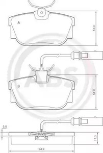 Колодки тормозные дисковые A.B.S. 37142
