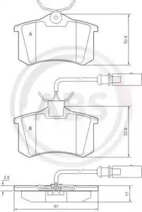 Колодки тормозные A.B.S. 37214