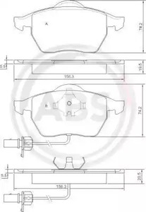 Комплект тормозных колодок дискового тормоза A.B.S. 37239