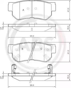Комплект тормозных колодок дискового тормоза A.B.S. 37247