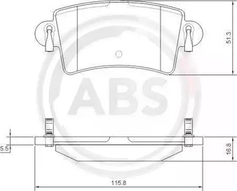 Комплект тормозных колодок дискового тормоза A.B.S. 37289