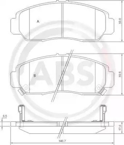 Комплект тормозных колодок дискового тормоза A.B.S. 37312
