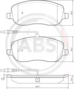 Комплект тормозных колодок дисковый тормоз A.B.S. 37329