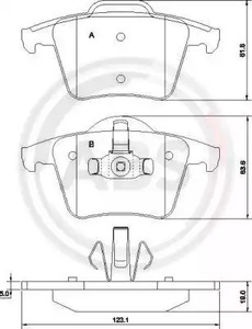 Комплект тормозных колодок дискового тормоза A.B.S. 37343
