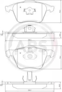 Комплект тормозных колодок дискового тормоза A.B.S. 37344