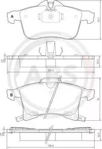 Комплект тормозных колодок дискового тормоза A.B.S. 37361