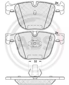 Комплект тормозных колодок дискового тормоза A.B.S. 37371