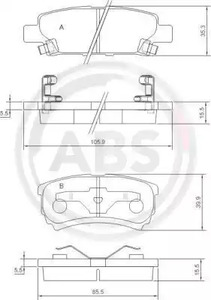 Комплект тормозных колодок дискового тормоза A.B.S. 37384