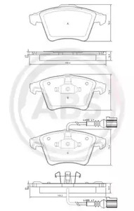 Комплект тормозных колодок дискового тормоза A.B.S. 37416