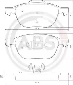 Комплект тормозных колодок дискового тормоза A.B.S. 37422