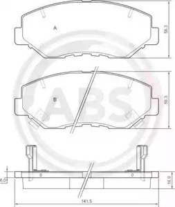 Комплект тормозных колодок дискового тормоза A.B.S. 37424