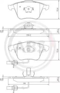 Комплект тормозных колодок дискового тормоза A.B.S. 37428