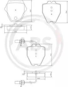 Комплект тормозных колодок дискового тормоза A.B.S. 37448