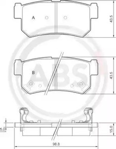 Комплект тормозных колодок дискового тормоза A.B.S. 37460