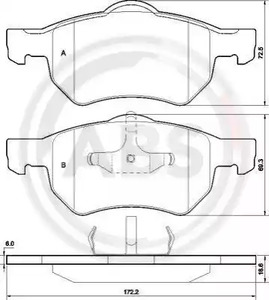Колодки тормозные дисковые A.B.S. 37469