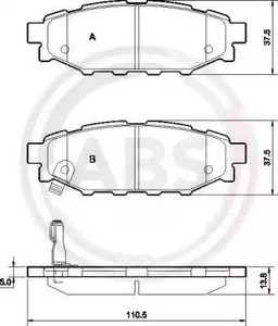 Комплект тормозных колодок дискового тормоза A.B.S. 37499