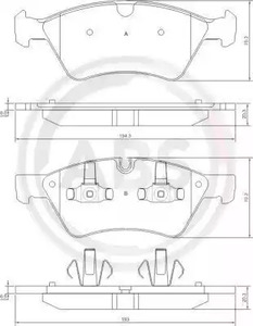 Комплект тормозных колодок дискового тормоза A.B.S. 37507