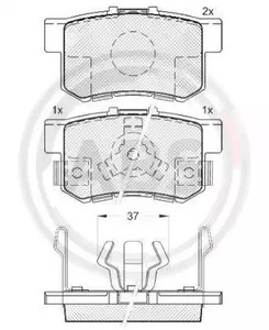 Комплект тормозных колодок дискового тормоза A.B.S. 37510