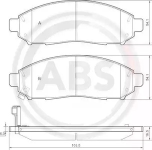 Комплект тормозных колодок дискового тормоза A.B.S. 37518