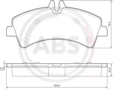 Комплект тормозных колодок дискового тормоза A.B.S. 37554