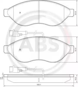Комплект тормозных колодок дискового тормоза A.B.S. 37577